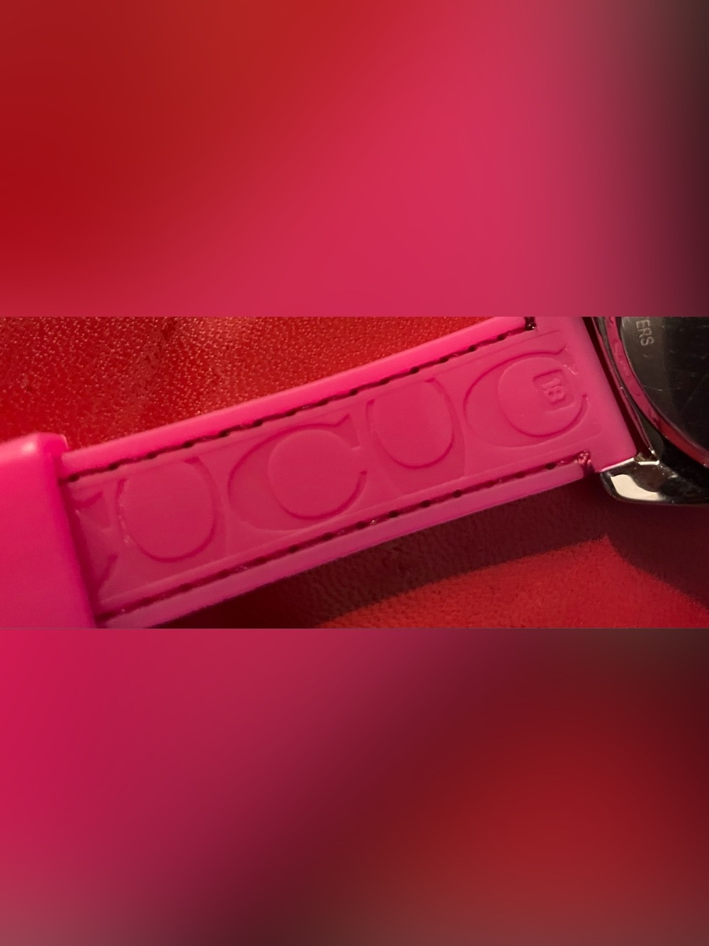 Coach Hot Pink Women's Stainless Steel Accent Watch - Picture 4 of 4